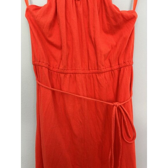 LAUREN Ralph Lauren Orange Sleeveless Maxi Dress Size Medium Crochet Belted - Picture 5 of 8